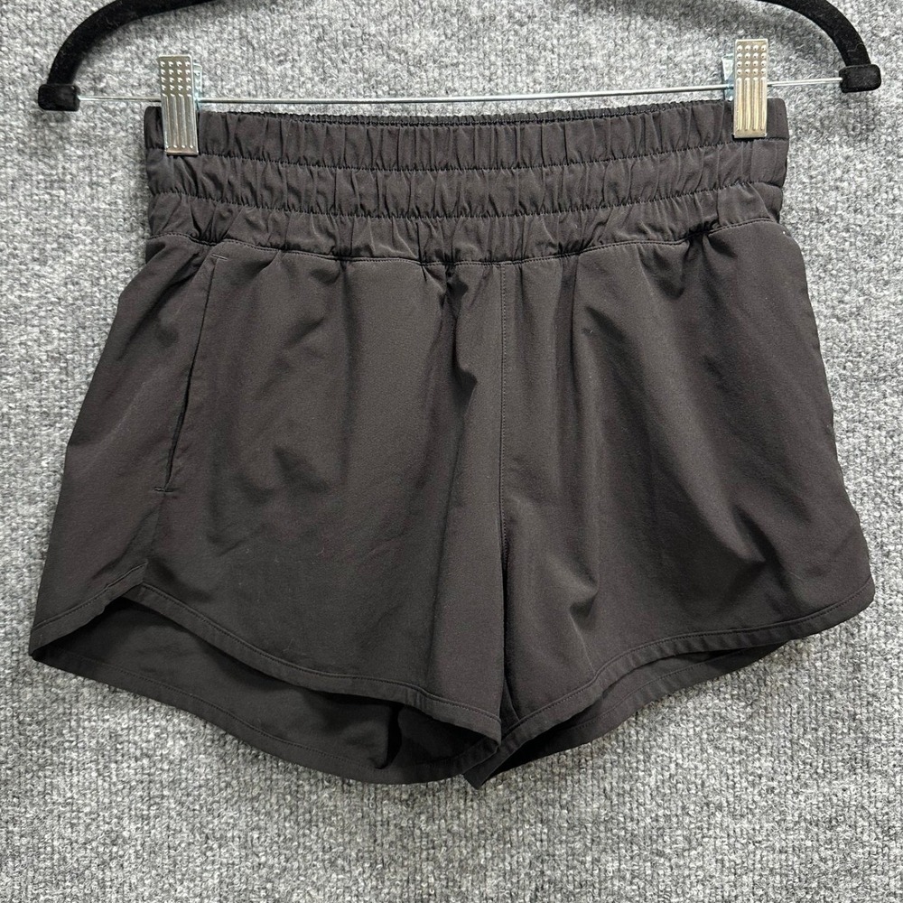 Athleta Girl Run Free 2.5 Short Black Smocked Waist Active Shorts Kids Size L 12